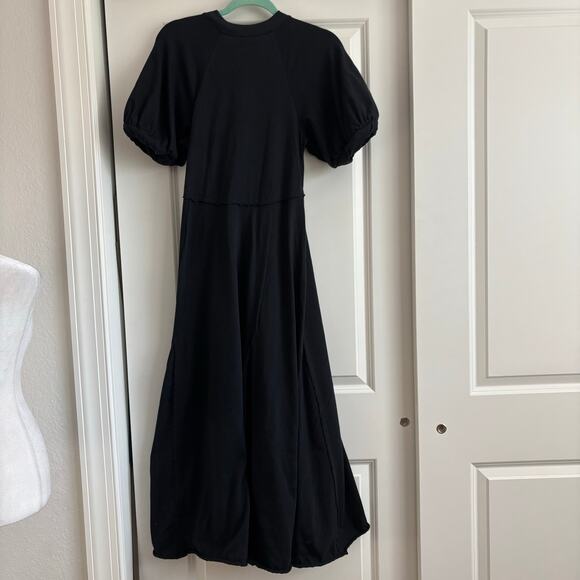 Free-est by Free People Brentwood Maxi Puff Sleeve Sz SP Cotton Basic Minimalist - Picture 3 of 13